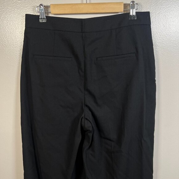 Vince Wide Leg Cropped Pants Size 10 Black Wool Blend Career Work Office - Picture 10 of 12